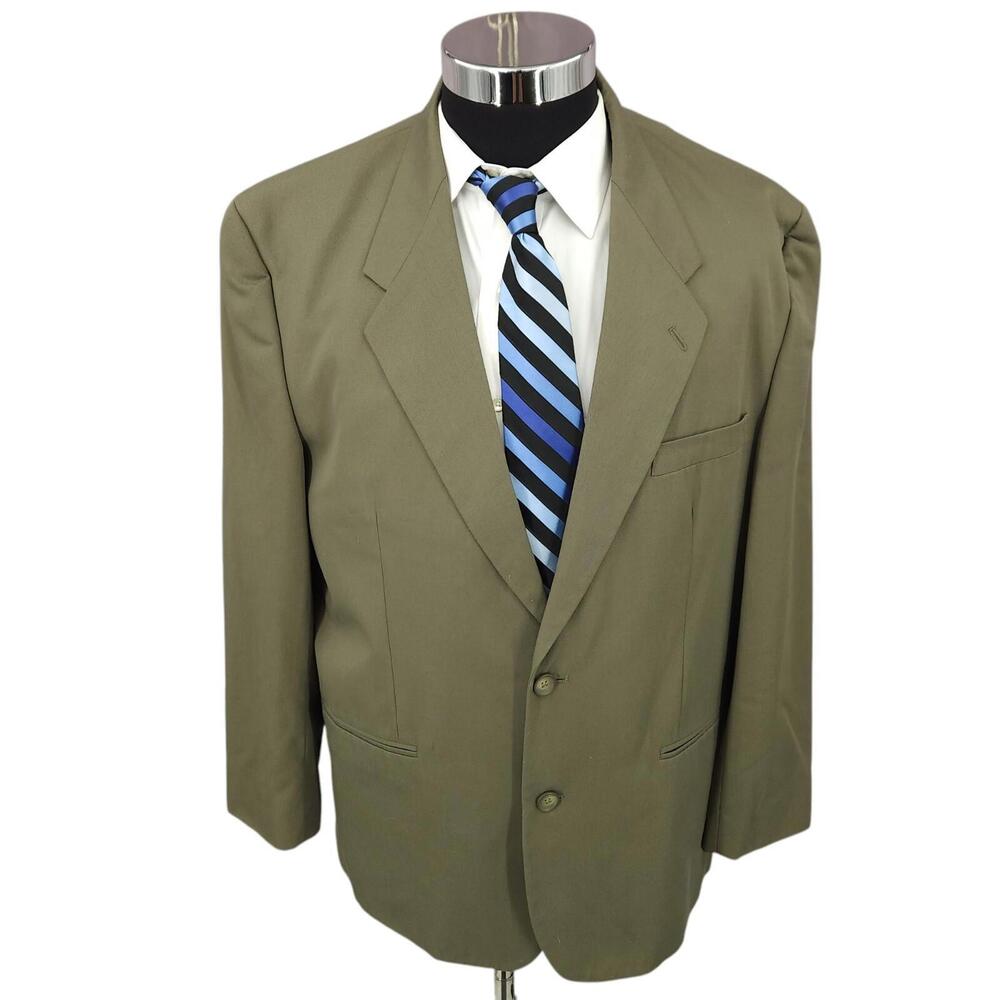 Vtg Reunion Blazer Mens Medium 42 Green Sports Coat Jacket 2 B Polyester‎ Blend